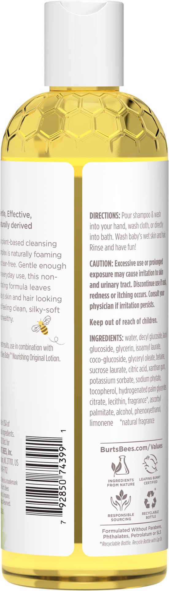 slide 4 of 5, Burt's Bees Baby Shampoo & Wash, Original Tear Free Baby Soap - 12 Ounce Bottle, 12 oz