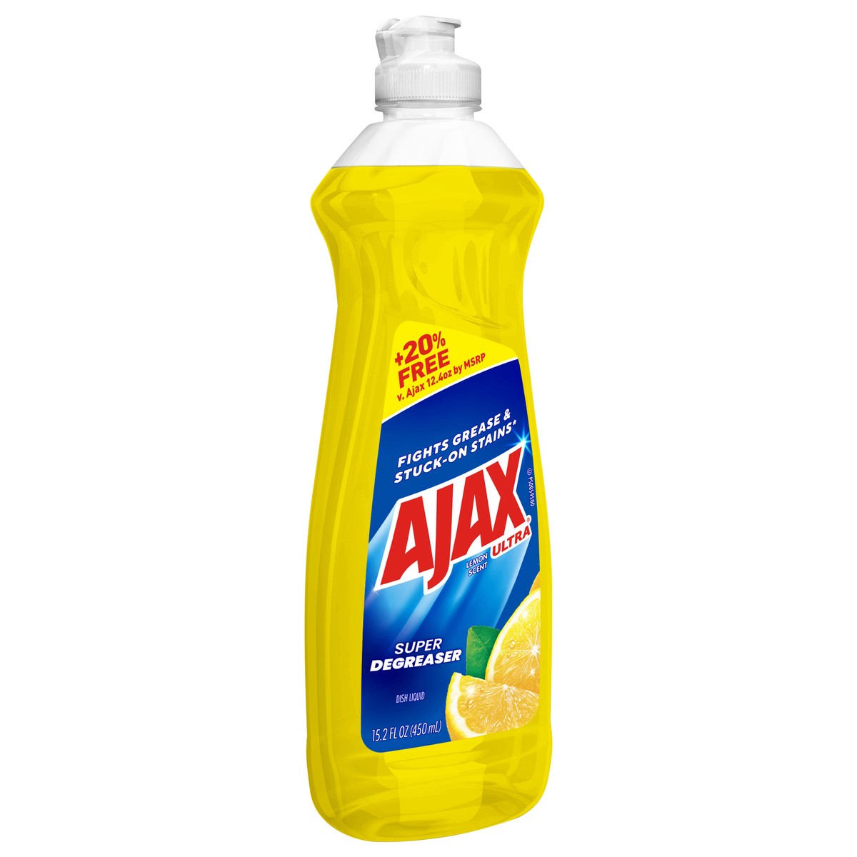 slide 2 of 3, Ajax Ultra Liquid Dish Soap Lemon Scent, Super Degreaser, 15.2 Oz. Bottle, 12.4 oz