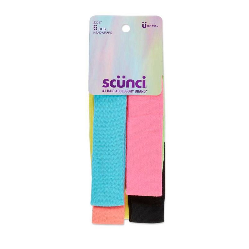 slide 1 of 3, scünci Hairbands, Assorted Colors, 6 ct