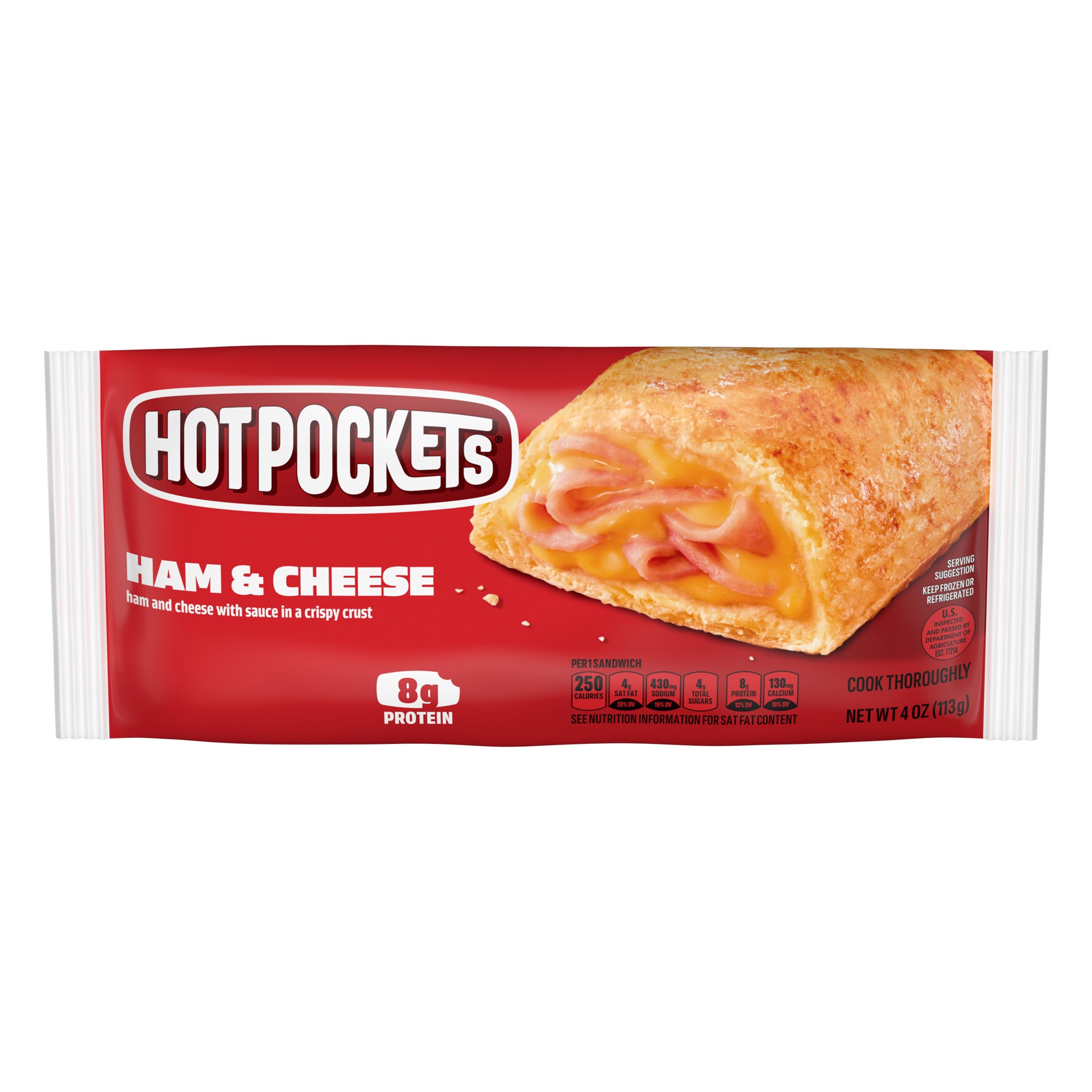 slide 1 of 3, Hot Pockets Ham and Cheese 4oz Sandwich, 4 oz