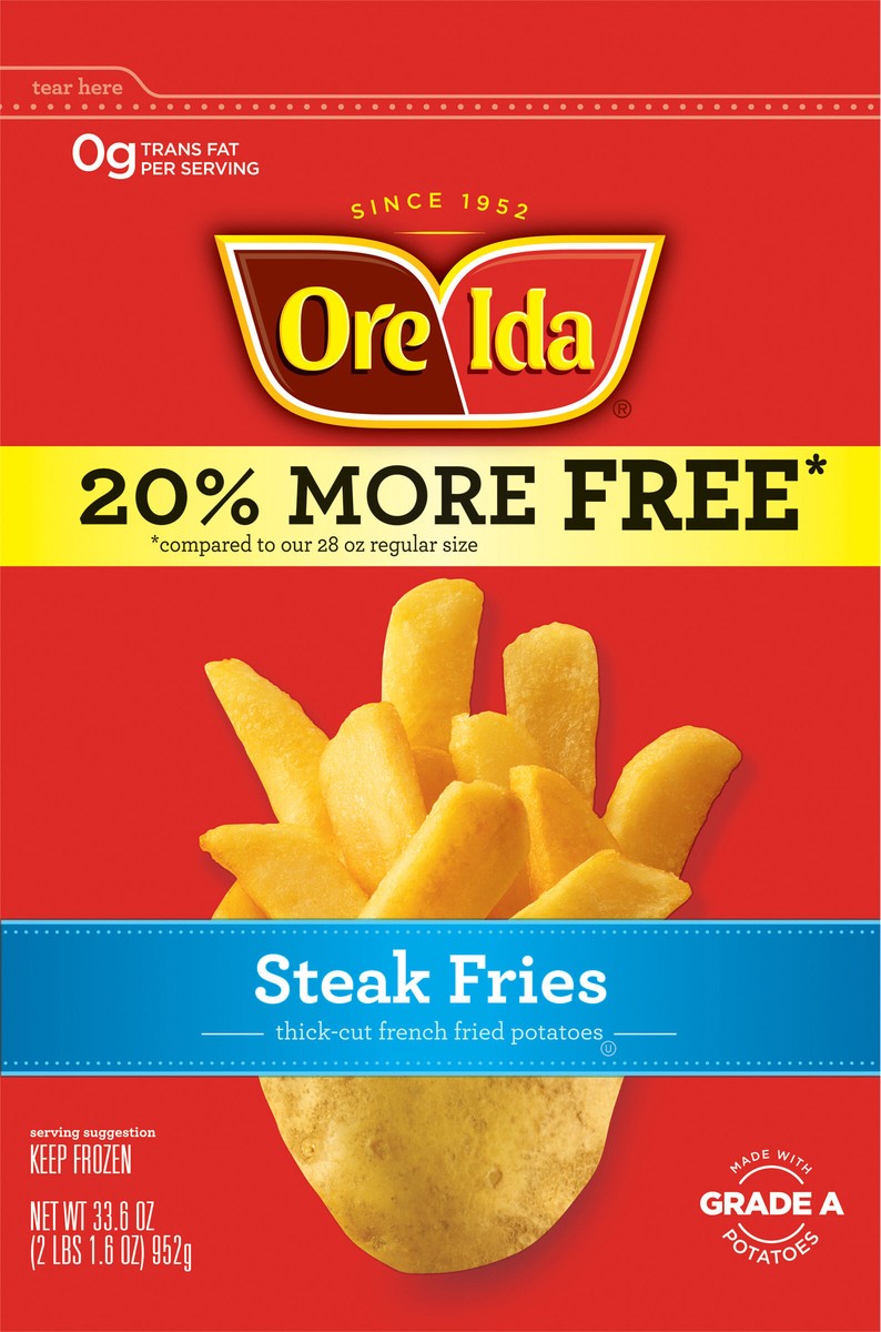 slide 13 of 14, Ore-Ida Steak Fries Thick-Cut French Fried Potatoes 33.6 oz Bag, 33.6 oz