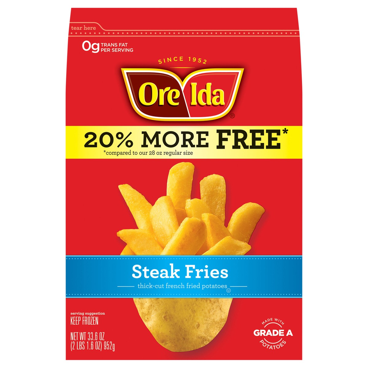 slide 5 of 14, Ore-Ida Steak Fries Thick-Cut French Fried Potatoes 33.6 oz Bag, 33.6 oz