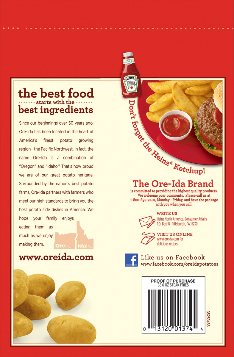 slide 7 of 14, Ore-Ida Steak Fries Thick-Cut French Fried Potatoes 33.6 oz Bag, 33.6 oz