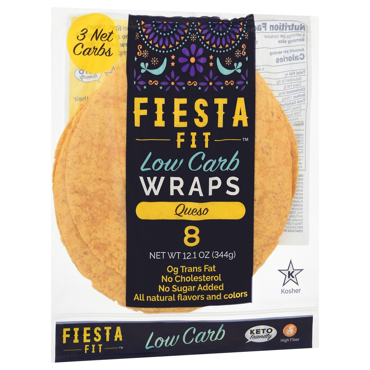 slide 2 of 9, Fiesta Fit Wrap Queso Low Carb, 12.1 oz