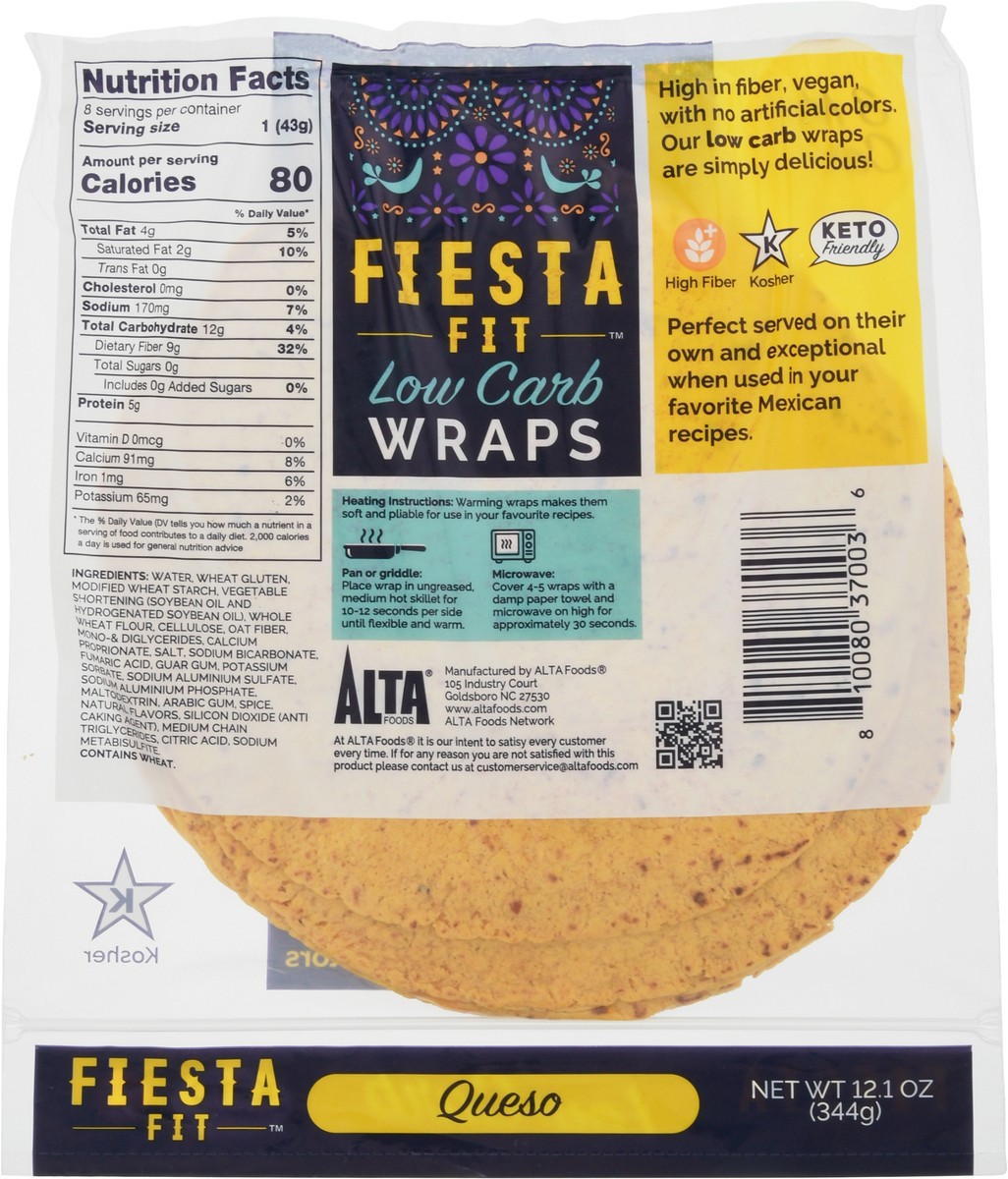 slide 5 of 9, Fiesta Fit Wrap Queso Low Carb, 12.1 oz