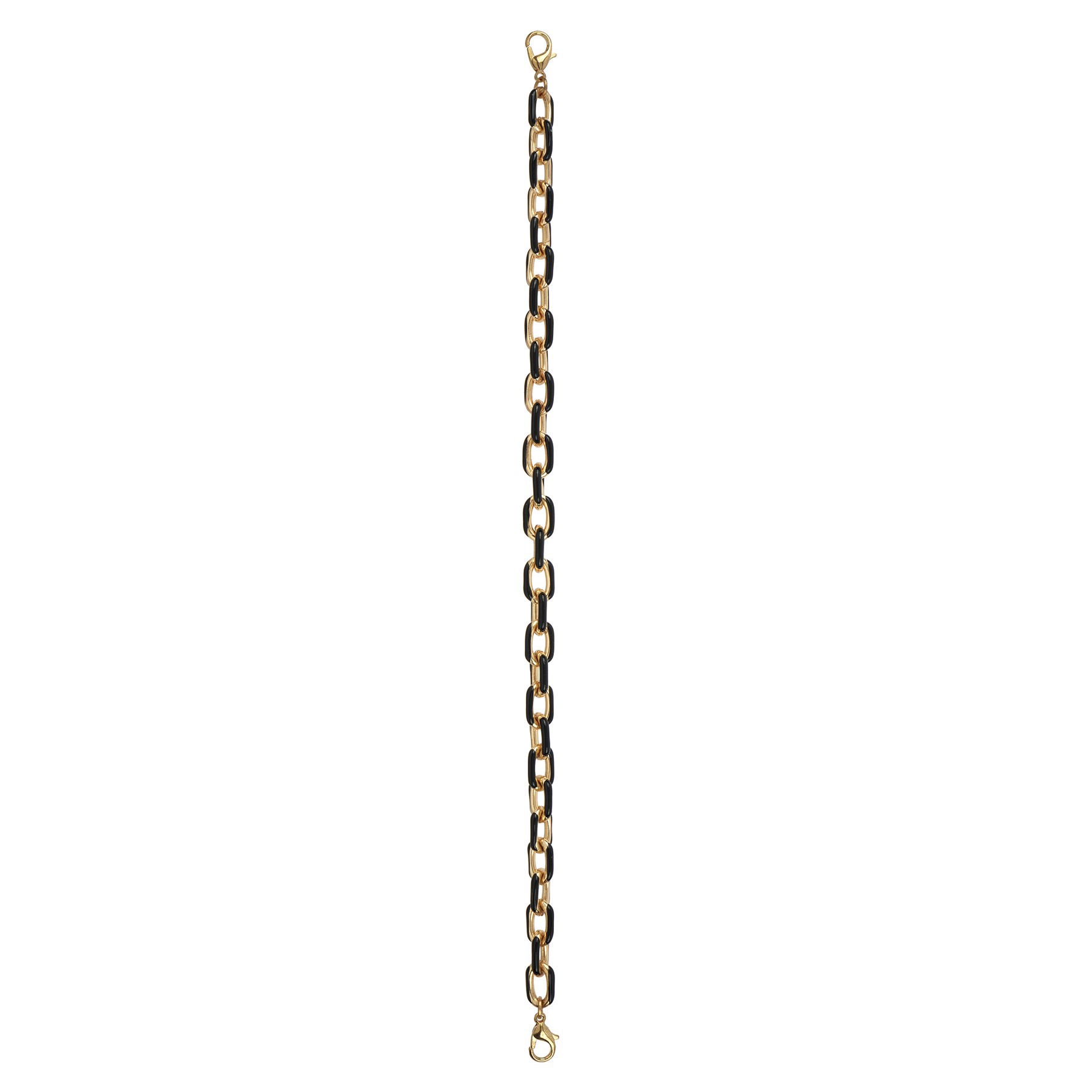 slide 2 of 2, 9.5" Gold & Black Enamel Cable Trucker Hat Chain By Make Market, 9.4 in