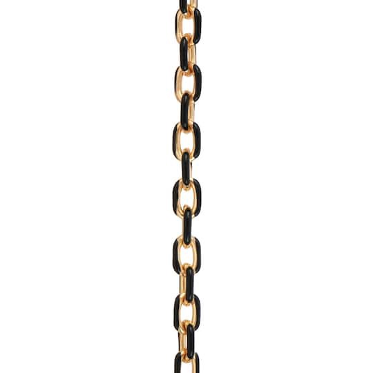 slide 1 of 2, 9.5" Gold & Black Enamel Cable Trucker Hat Chain By Make Market, 9.4 in