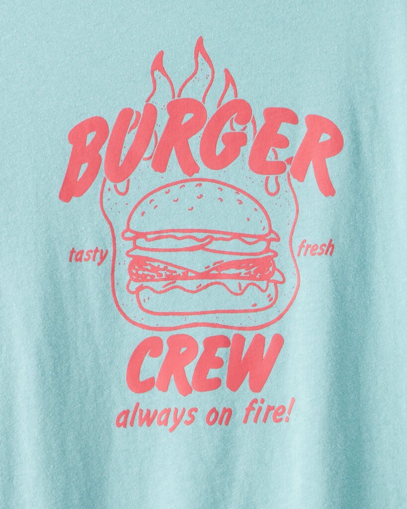 slide 2 of 2, Carter's Carters Boys Burger Crew Long-Sleeve Graphic Tee - Blue Blue L, 1 ct