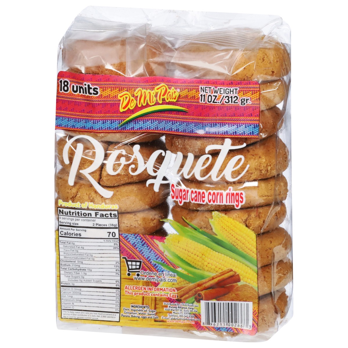 slide 6 of 14, De Mi Pais Rosquete Sugar Cane Corn Rings 18 ea, 18 ct