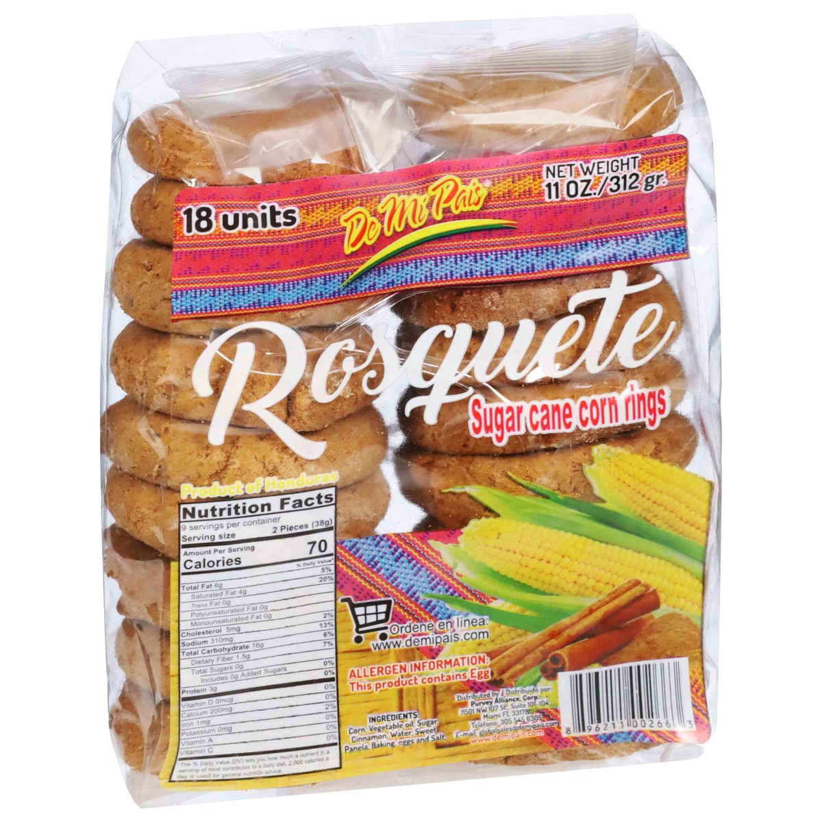slide 12 of 14, De Mi Pais Rosquete Sugar Cane Corn Rings 18 ea, 18 ct