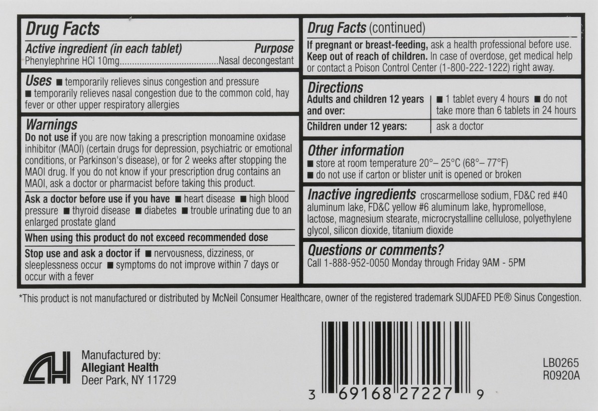 slide 6 of 9, HealthA2Z Tablets 10 mg Maximum Strength Non-Drowsy Decongestant PE 24 Tablets 24 ea, 24 ct