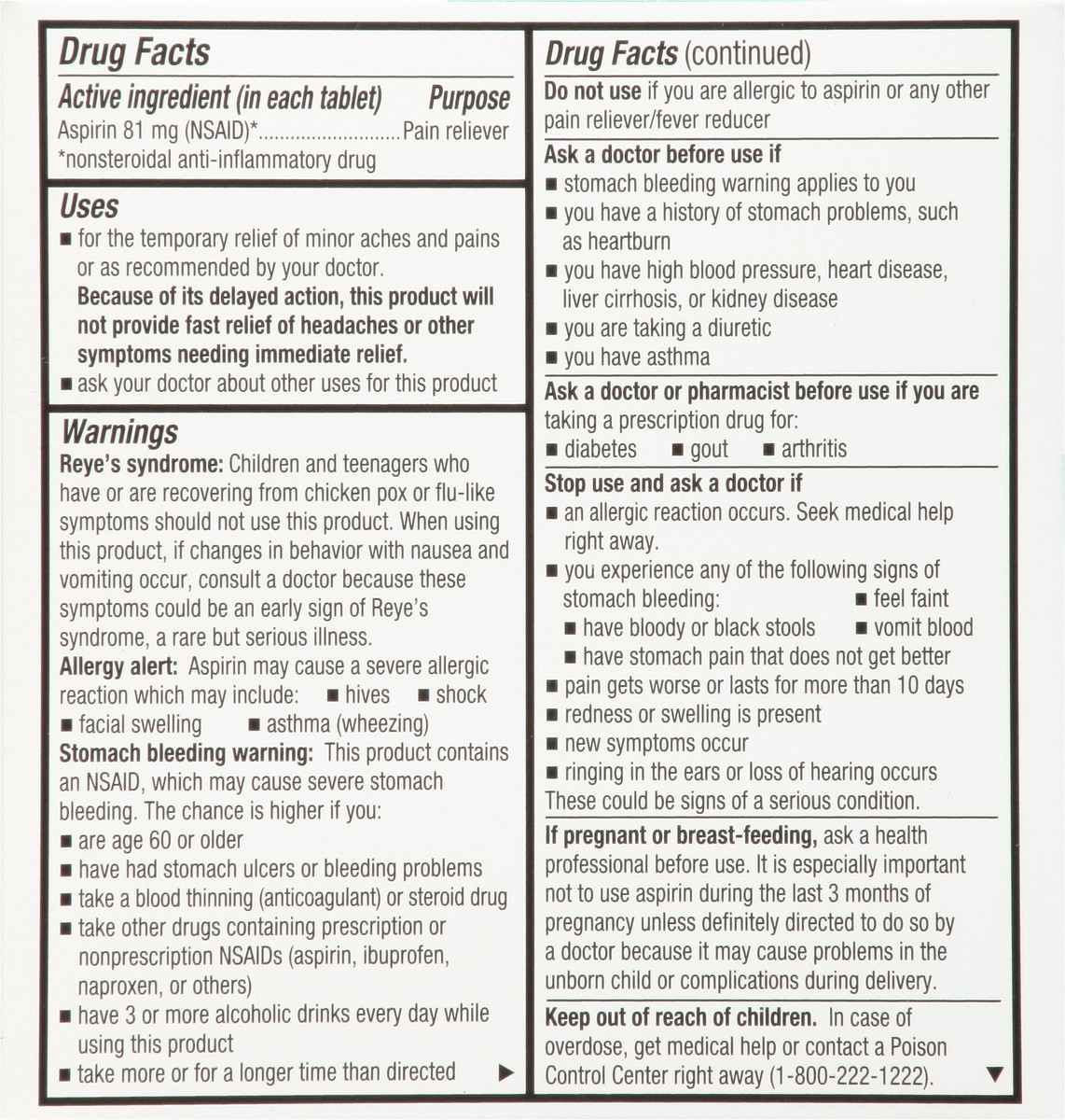 slide 4 of 9, TopCare Health Low Dose Asprin 81Mg Tablets Twin Pack, 365 ct