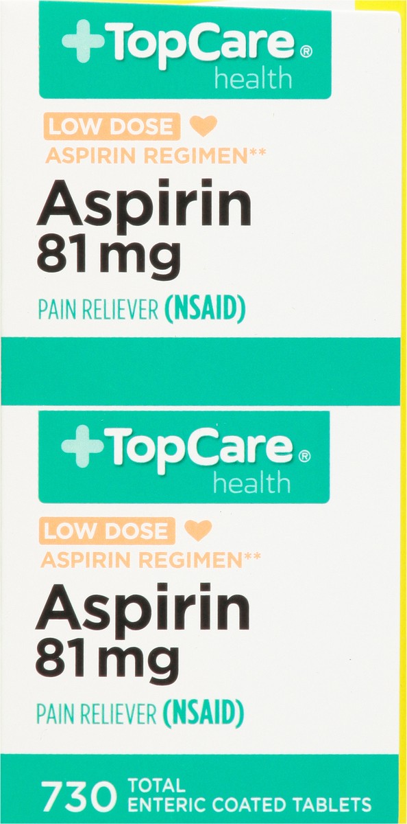 slide 9 of 9, TopCare Health Low Dose Asprin 81Mg Tablets Twin Pack, 365 ct