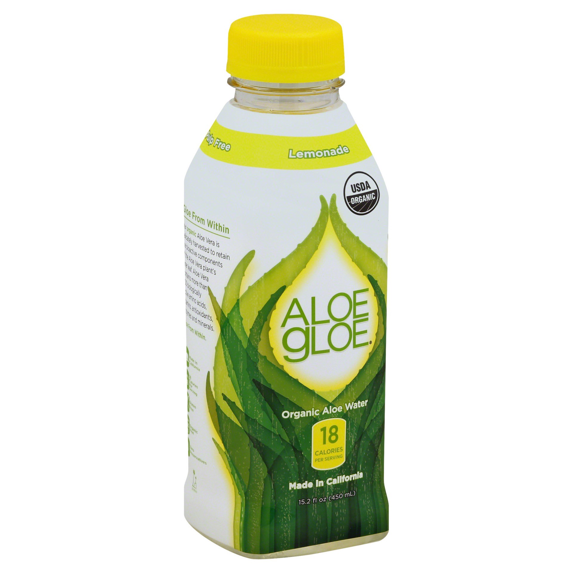 slide 1 of 4, Aloe Gloe Lemonade Aloe Water, 15.2 fl oz