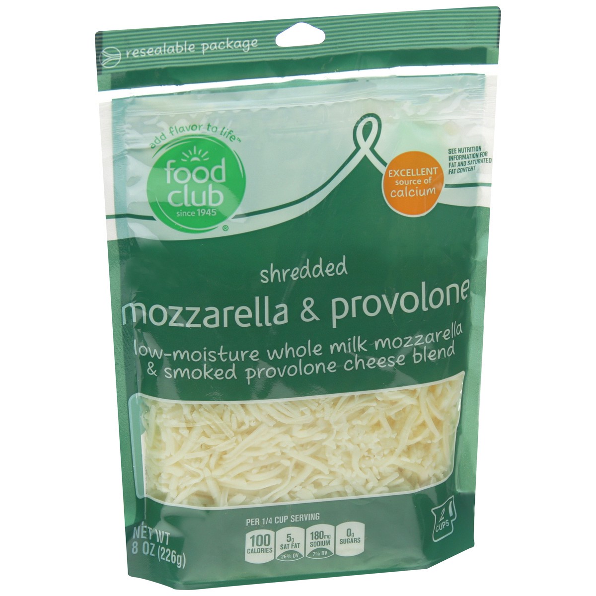 slide 6 of 9, Food Club Shredded Mozzarella & Provolone Cheese Blend, 8 oz