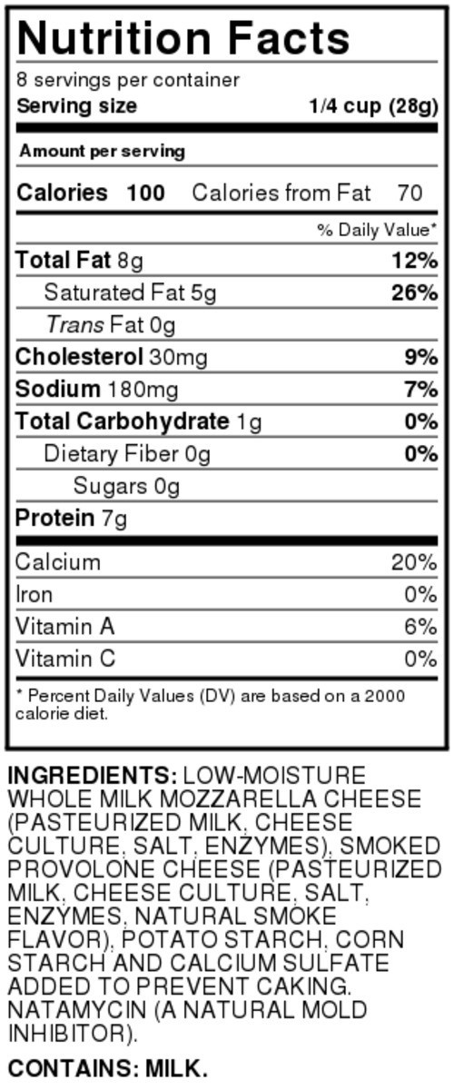 slide 5 of 9, Food Club Shredded Mozzarella & Provolone Cheese Blend, 8 oz