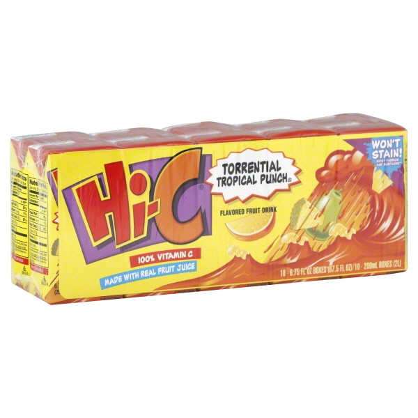 slide 1 of 1, Hi-C Torrential Tropical Punch Fruit Juice Boxes, 10 ct; 67.5 fl oz