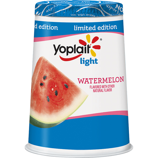 slide 1 of 3, Yoplait Light Limited Edition Watermelon Fat Free Yogurt, 6 oz