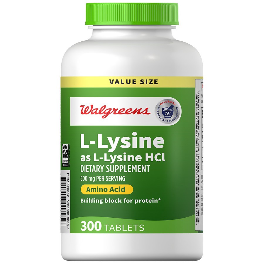 slide 1 of 1, Walgreens L-Lysine 500 mg, 300 ct