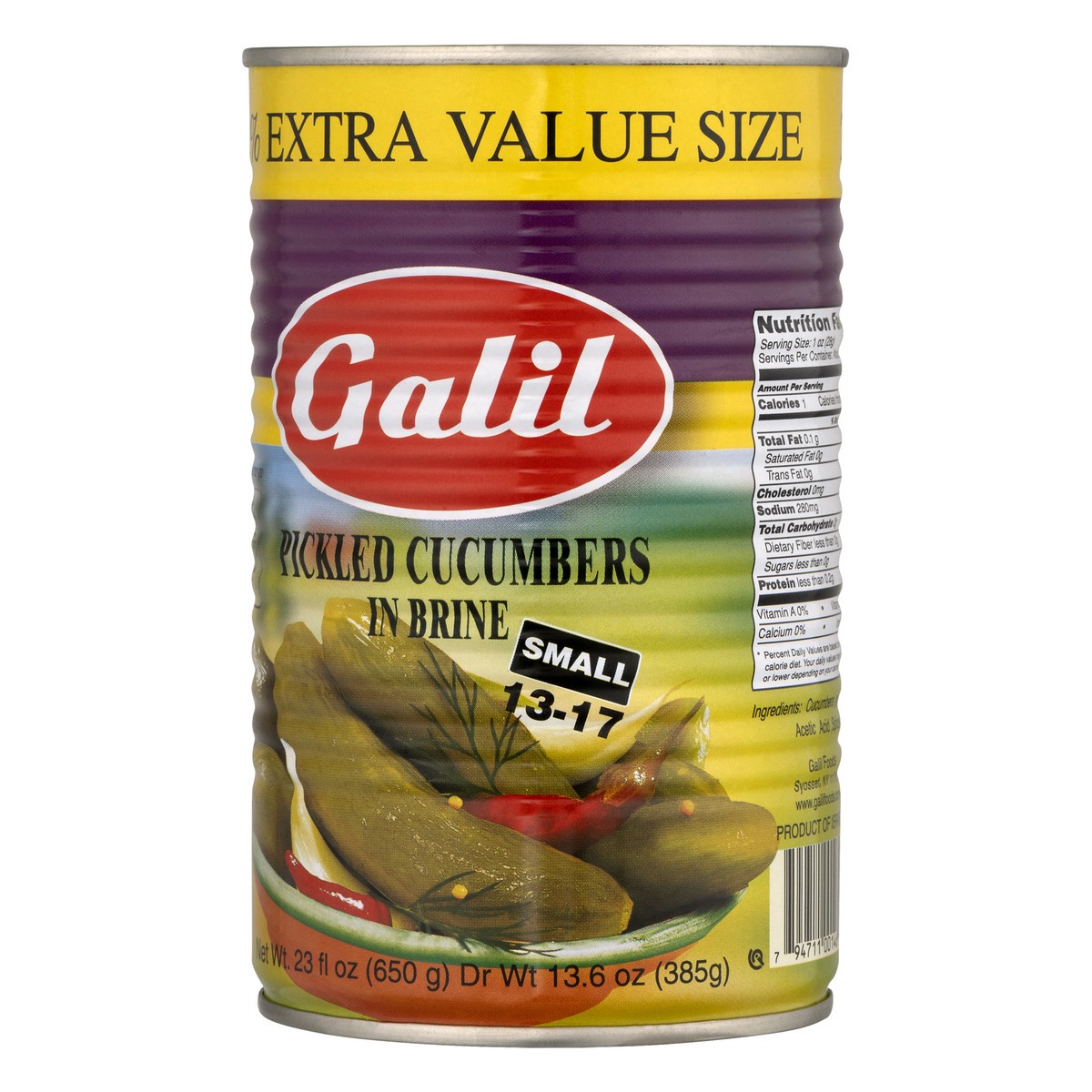 slide 10 of 10, Galil Pickled Cucumbers, In Brine, 23 oz