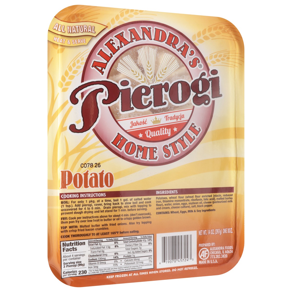 slide 4 of 4, Alexandras Potato Pierogi, 14 oz