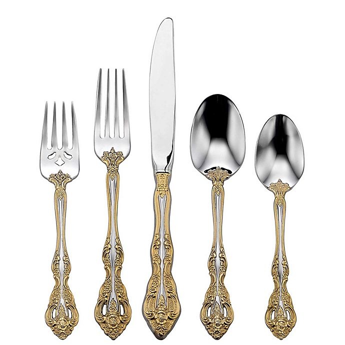 slide 1 of 1, Oneida Michelangelo Gold Flatware Set, 20 ct