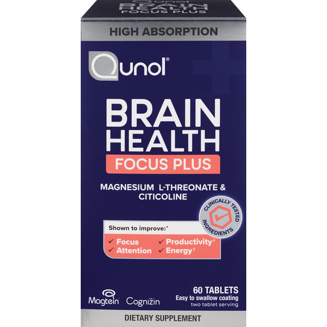 slide 1 of 1, Qunol Focus Plus Brain Health 60 Tablets, 60 ct