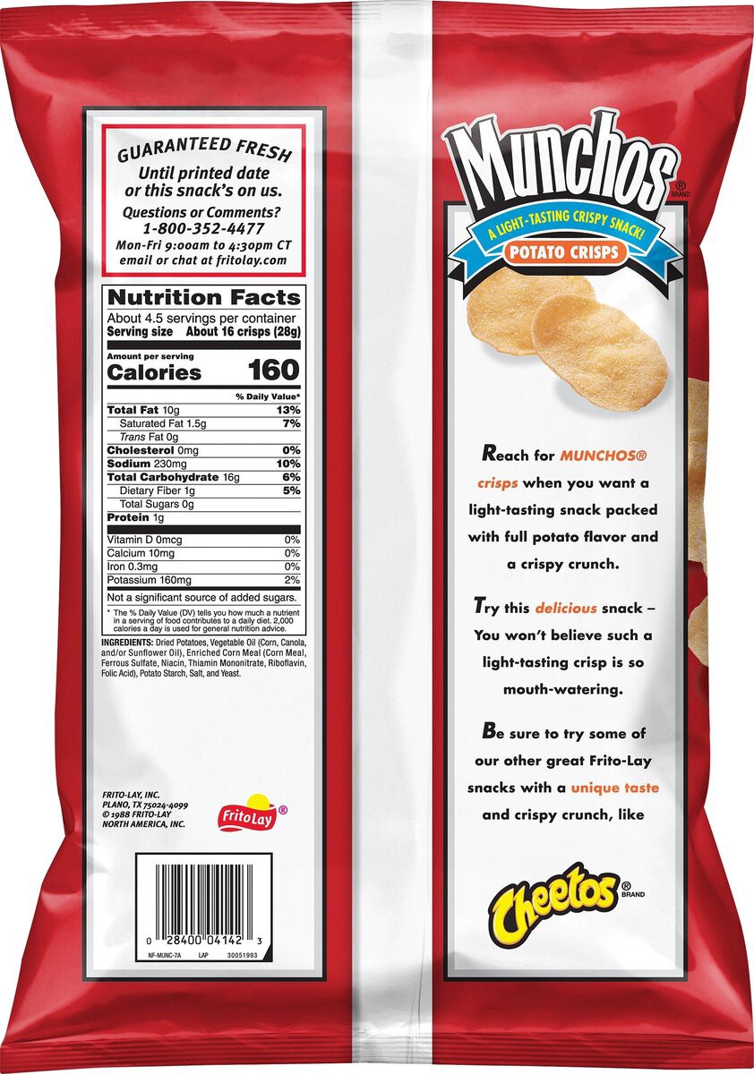 slide 2 of 3, Munchos Potato Crisps, 4.25 oz
