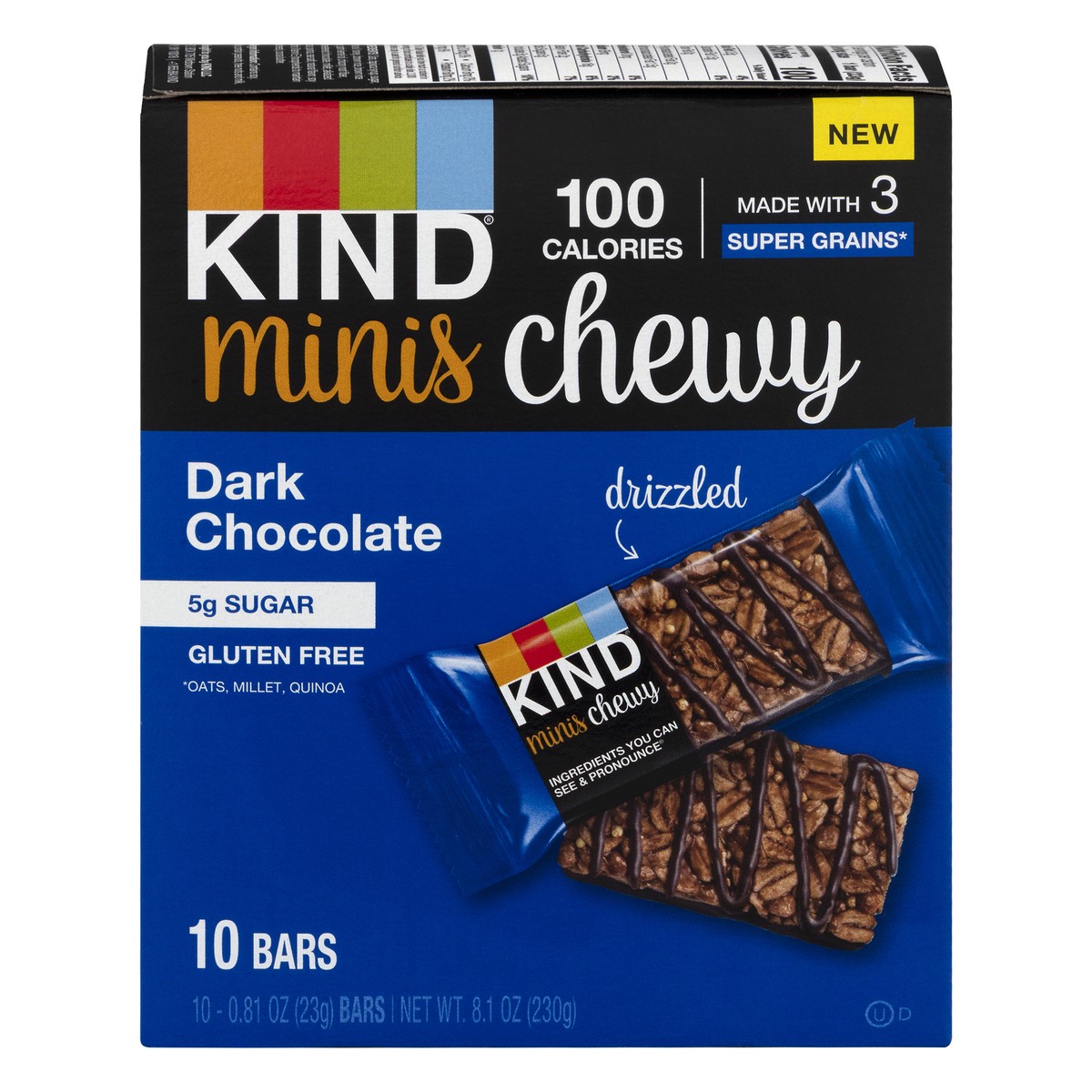 slide 1 of 9, Kind Minis Chewy Bar Dark Choc 10Ct, 8.11 oz