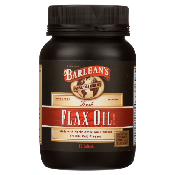 slide 1 of 1, Barlean's Pure Flax Oil Softgels, 100 ct