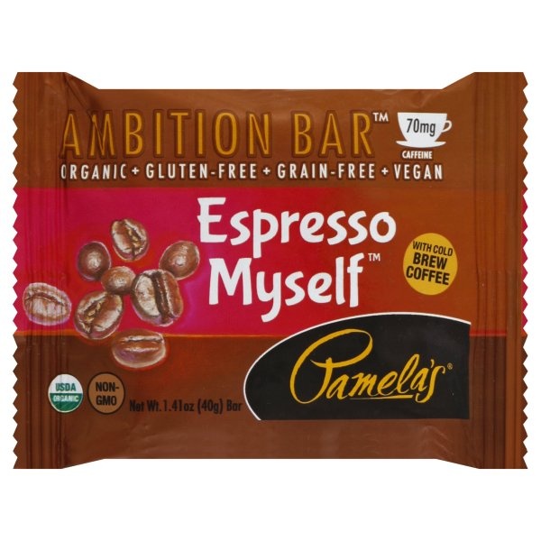 slide 1 of 1, Pamela's Espresso Myself Ambition Bar, 1.41 oz