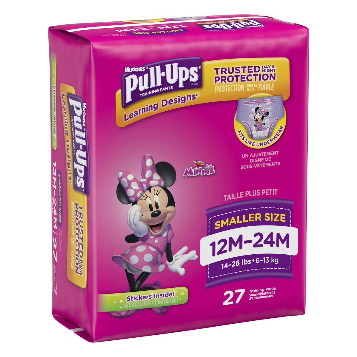 slide 8 of 9, Pull-Ups Learning Designs Disney Junior Minnie Training Pants 12M-24M (14-26 lbs) 27 ea, 27 ct