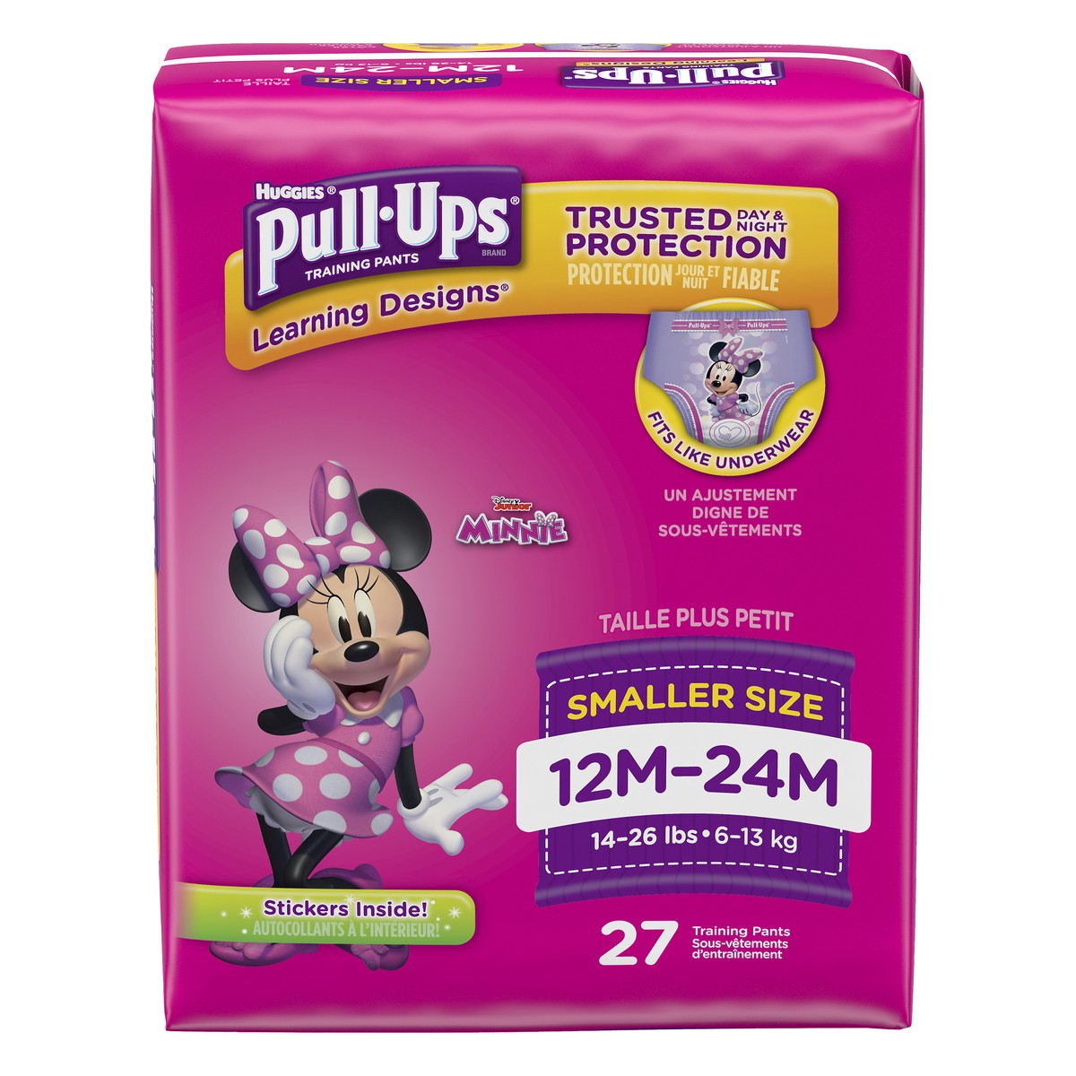 slide 1 of 9, Pull-Ups Learning Designs Disney Junior Minnie Training Pants 12M-24M (14-26 lbs) 27 ea, 27 ct