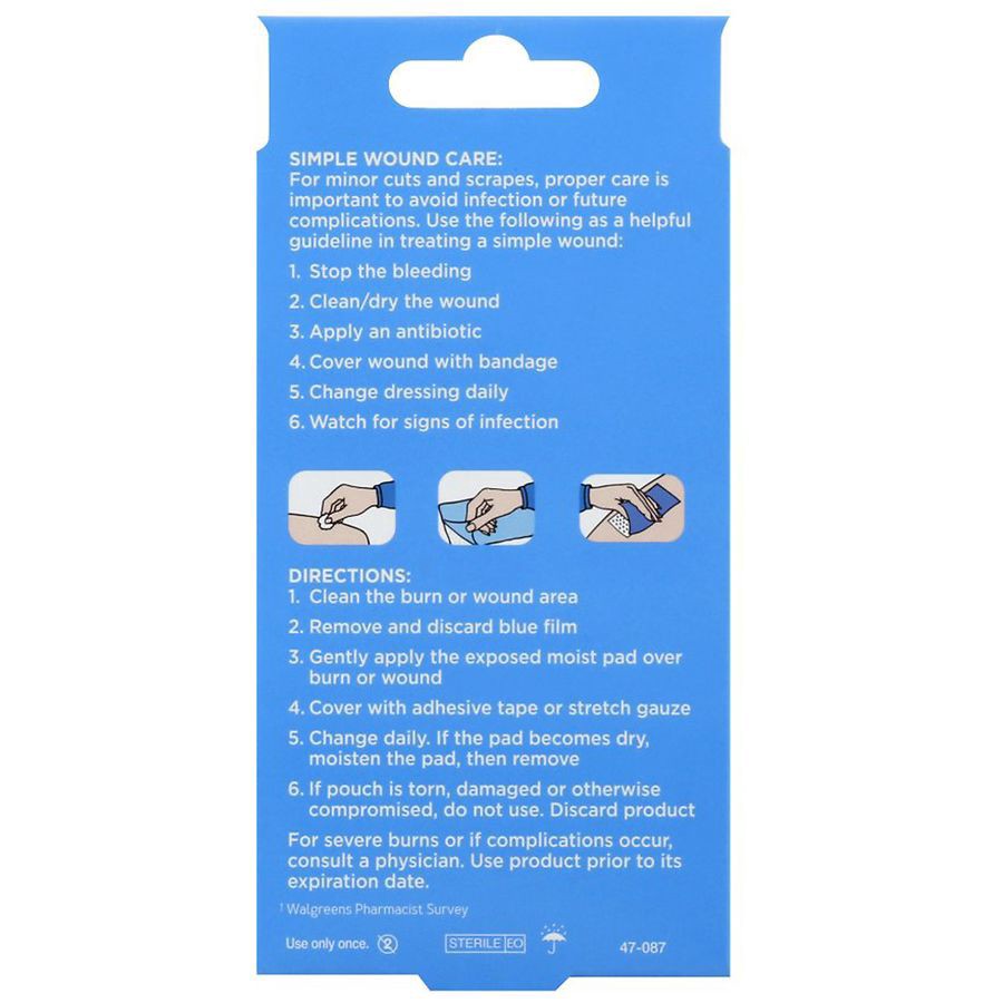 slide 2 of 2, Walgreens Moist Burn Pads, 4 ct