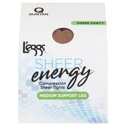 L'eggs Sheer Energy Suntan Medium Support Leg Compression Sheer Tights - 1 ea