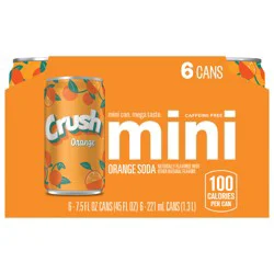 Crush Orange Soda, 7.5 fl oz cans, 6 pack