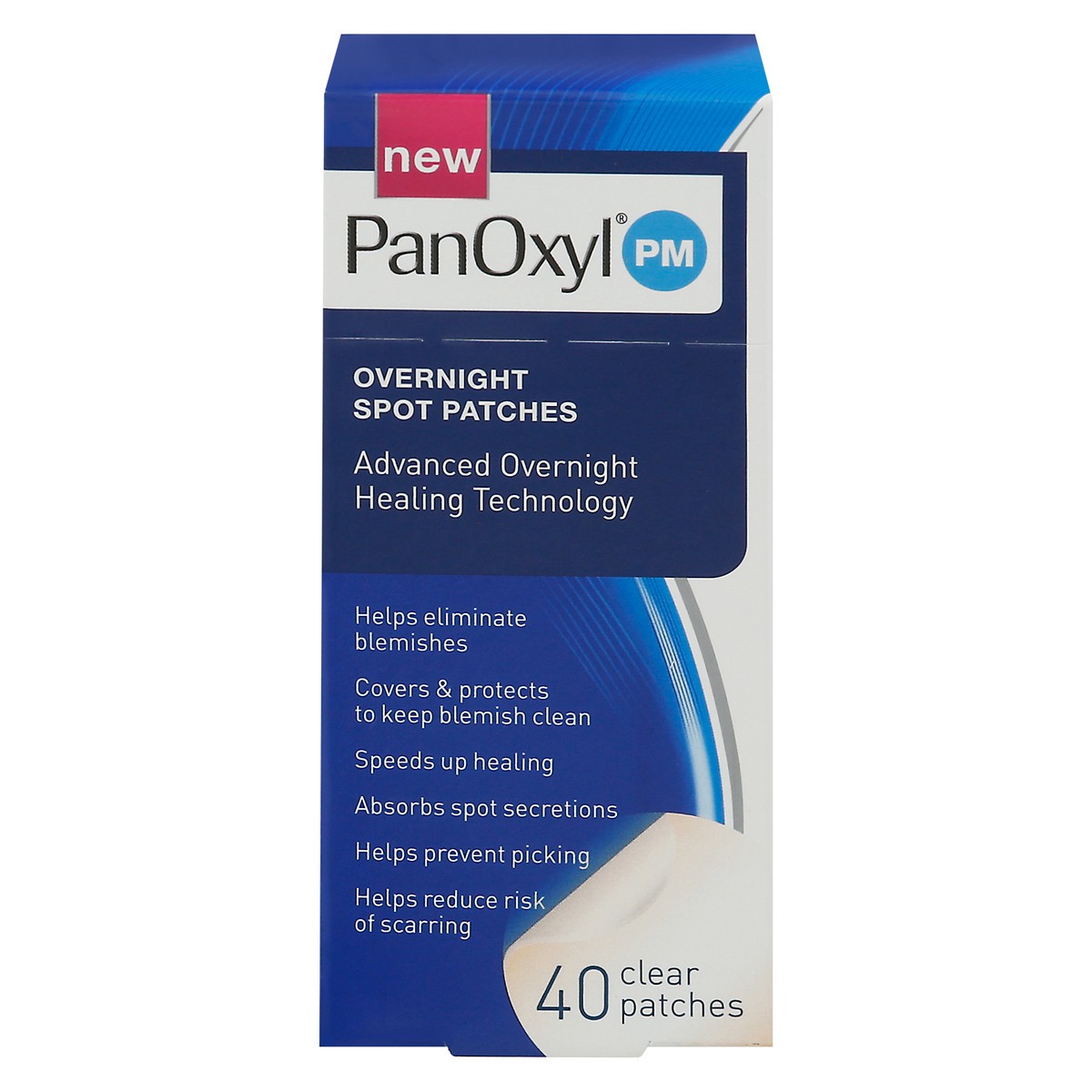 slide 1 of 15, PanOxyl PM Overnight Clear Spot Patches 40 ea, 40 ct