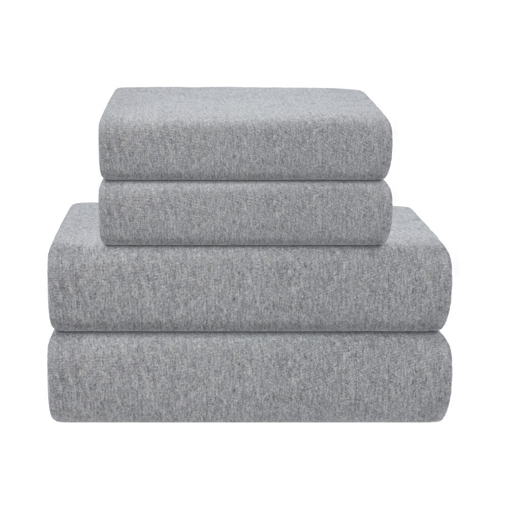 slide 2 of 2, Everyday Living Jersey Sheet Set - 4 Piece - Heather Gray, King Size