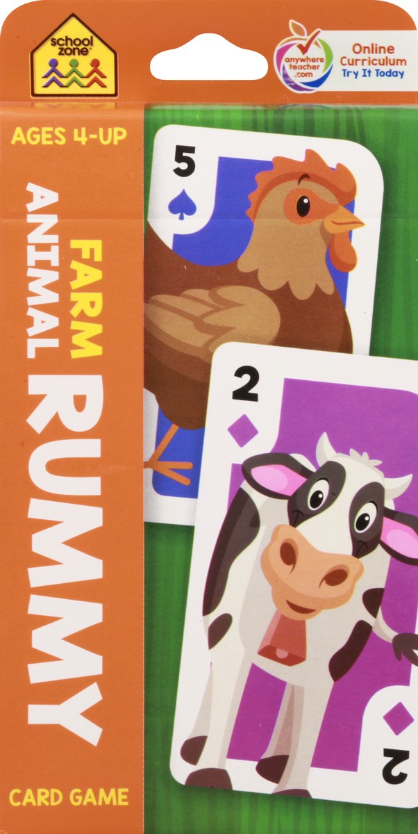 slide 7 of 8, School Zone Memory Farm Animal Rummy Card Game, 1 ct