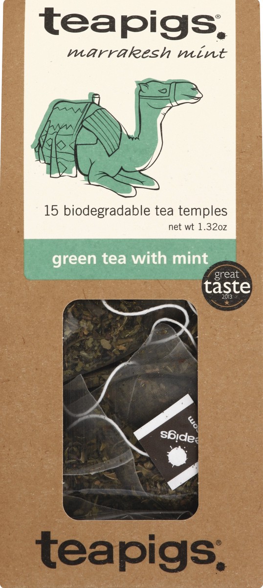slide 4 of 4, teapigs Green Tea with Mint, 15 ct