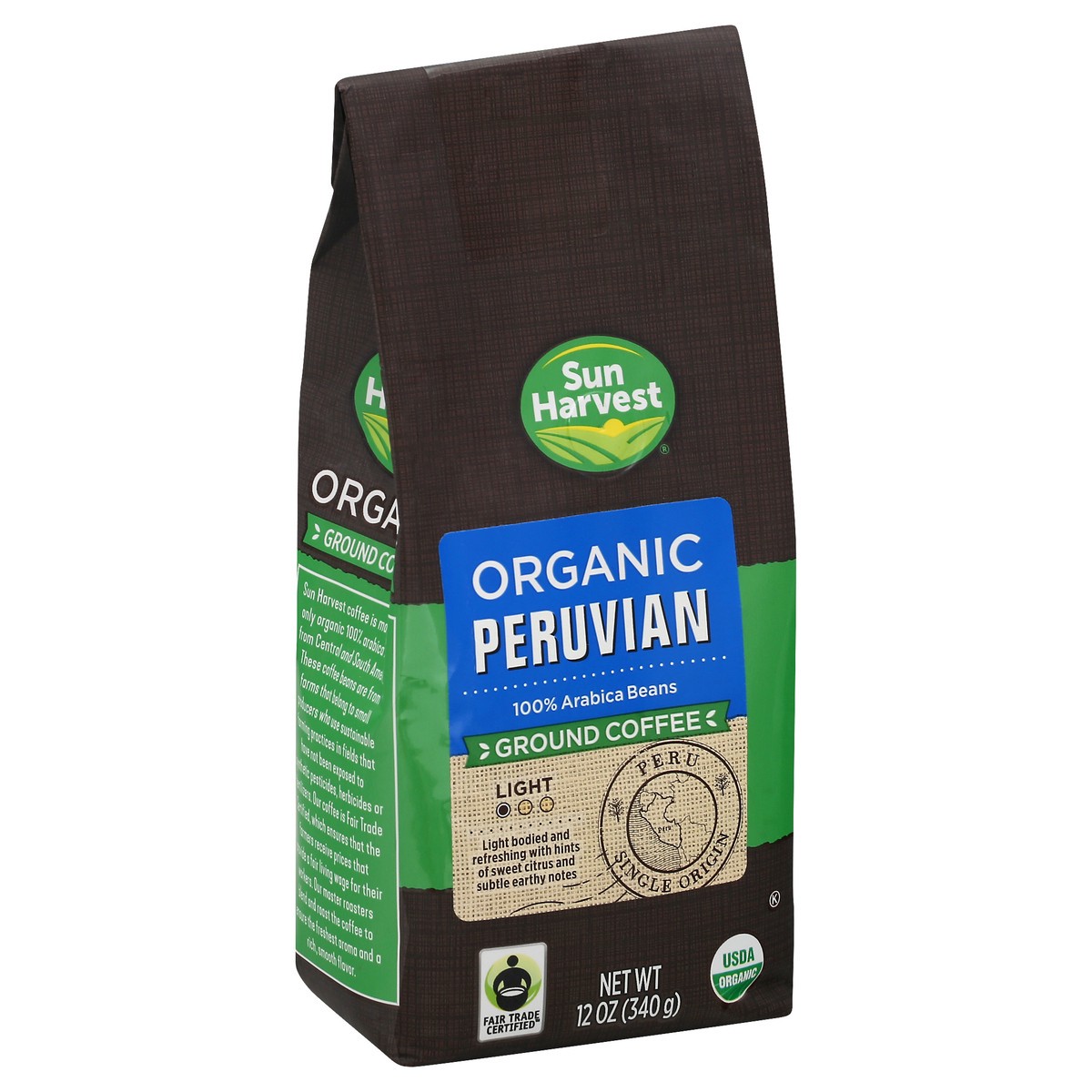slide 8 of 12, Sun Harvest Organic Peruvian Ground Coffee - 12 oz, 12 oz
