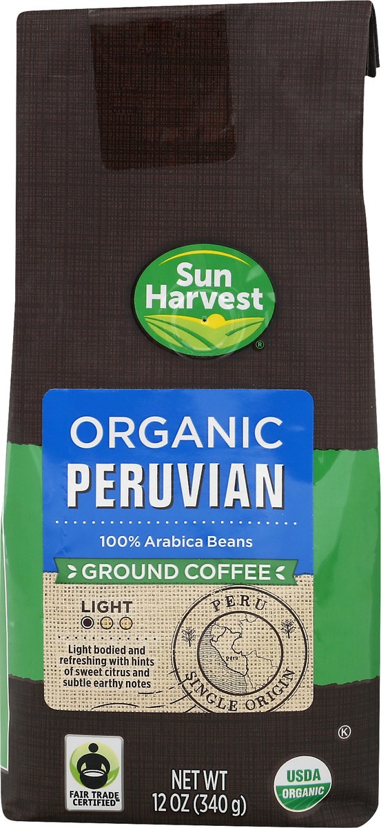 slide 1 of 12, Sun Harvest Organic Peruvian Ground Coffee - 12 oz, 12 oz