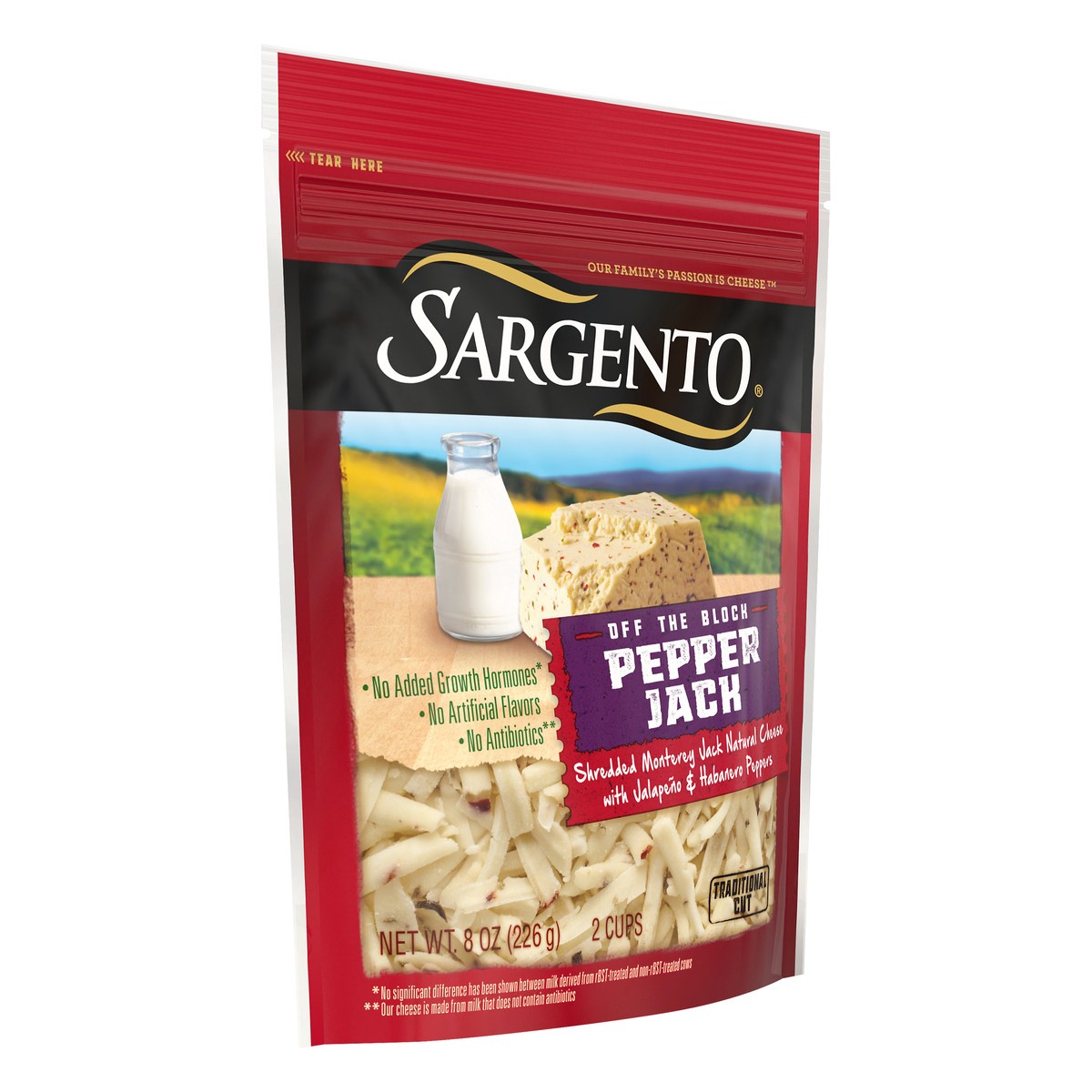 slide 7 of 9, Sargento Off the Block Pepper Jack Traditional Cut Shredded Cheese 8 oz. Pouch, 8 oz