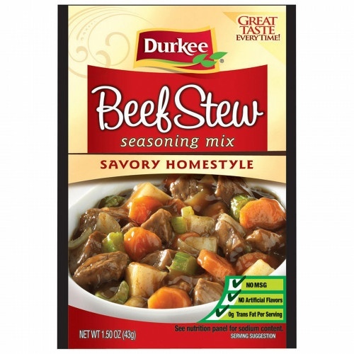 slide 1 of 1, Durkee Beef Stew Seasoning Mix Savory Homestyle, 1.5 oz