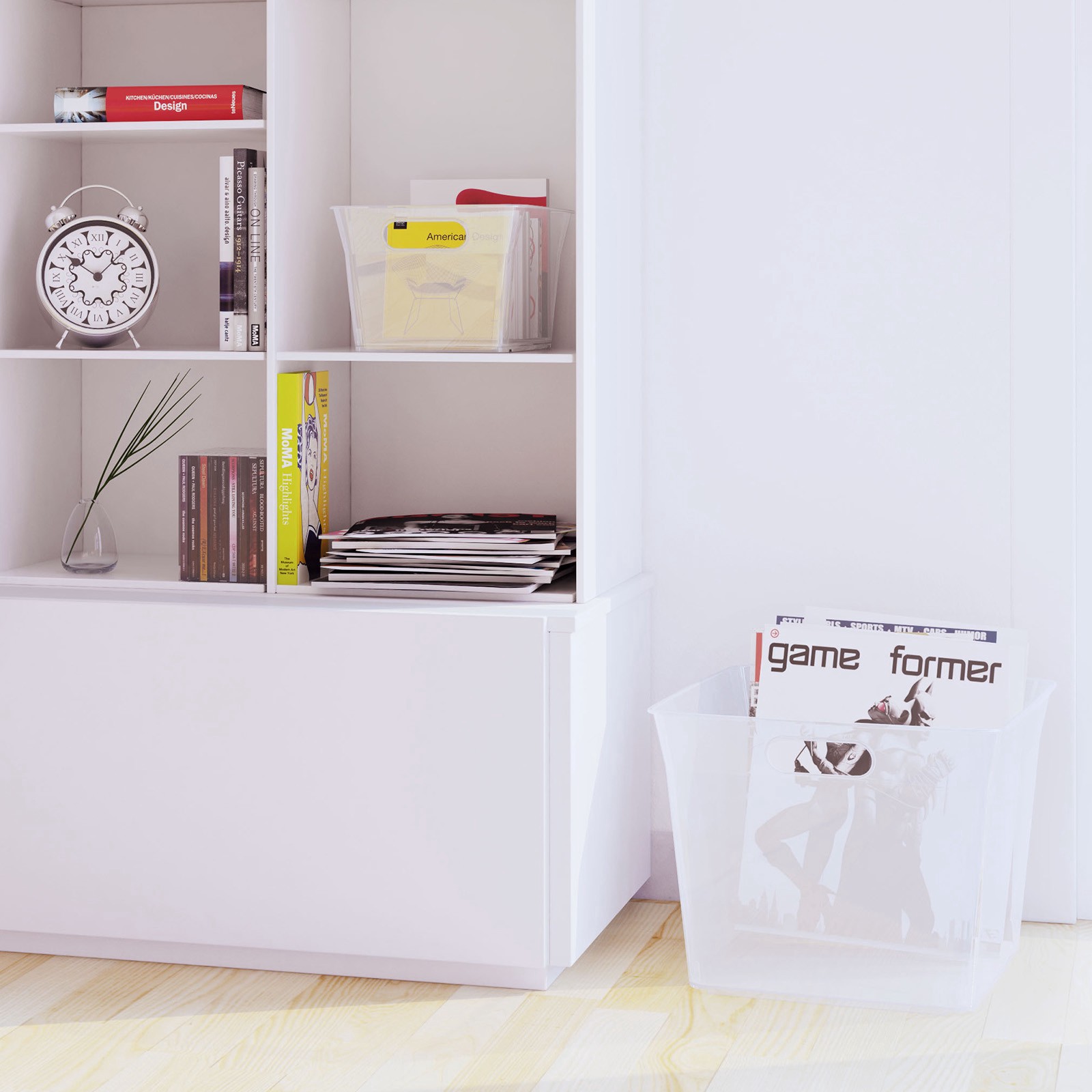 slide 4 of 4, 12.2qt. V Basket By Simply Tidy, 12.3 in x 10.2 in x 8 in