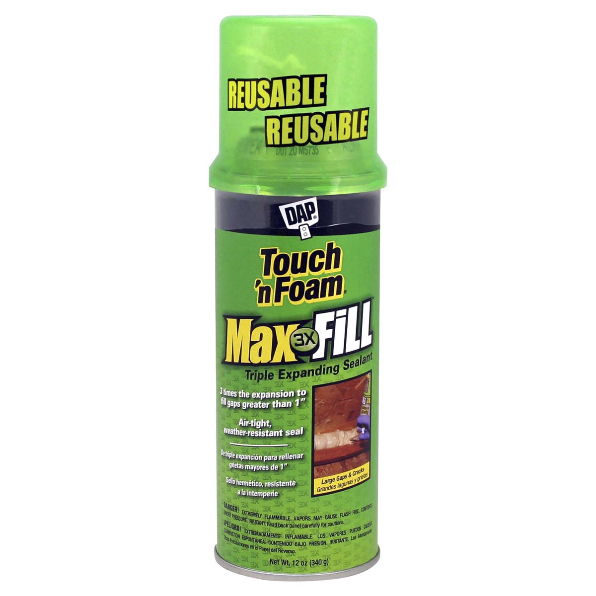 slide 1 of 9, Good Cook DAP Touch'n Foam Max Fill Maximum Expanding Sealant - Cream, 12 oz