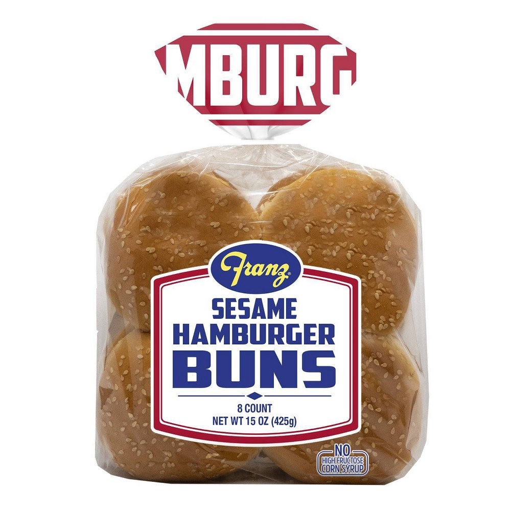 slide 3 of 6, Franz Cluster Sesame Hamburger Buns Hamburger Buns 15oz, 15 oz