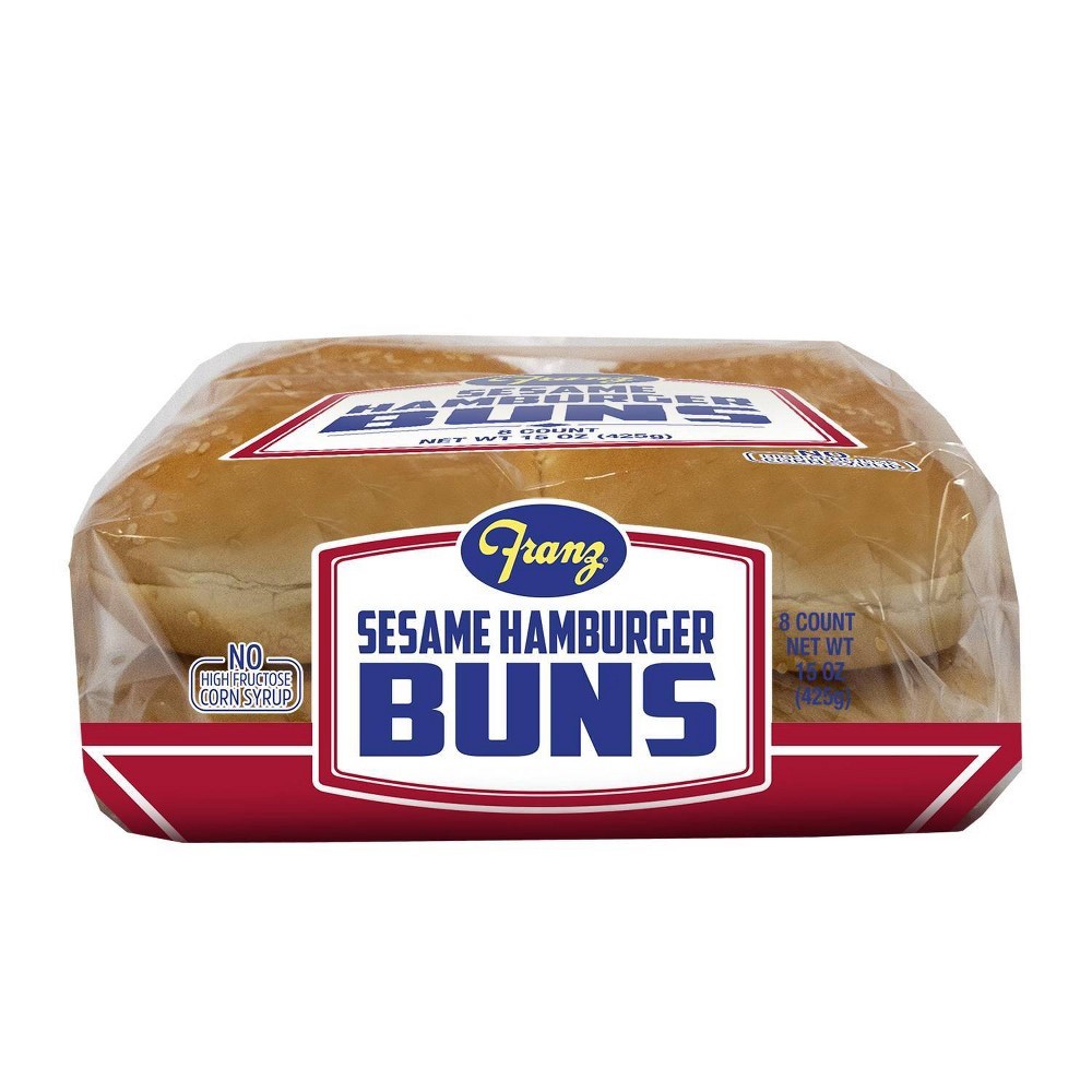 slide 5 of 6, Franz Cluster Sesame Hamburger Buns Hamburger Buns 15oz, 15 oz
