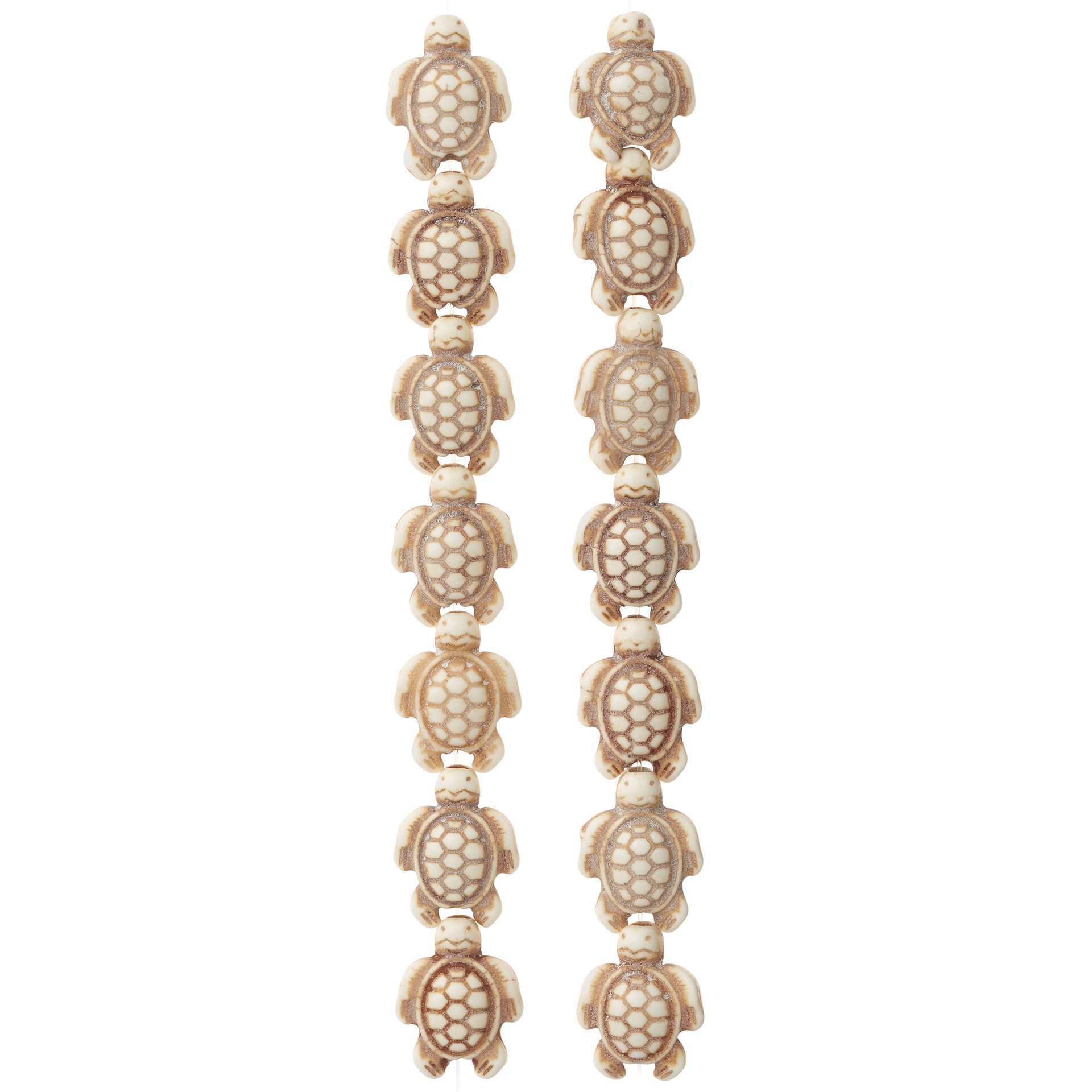 slide 2 of 3, White & Green Reconstituted Stone Tortoise Beads, 18mm By Bead Landing, 18mm