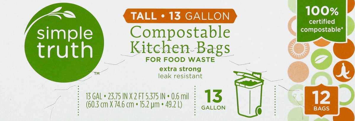 slide 3 of 5, Simple Truth Tall Kitchen Bags 12 ea, 12 ct